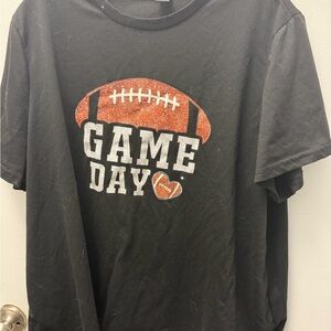 SHEIN Black Tee with Orange Game Day Graphic